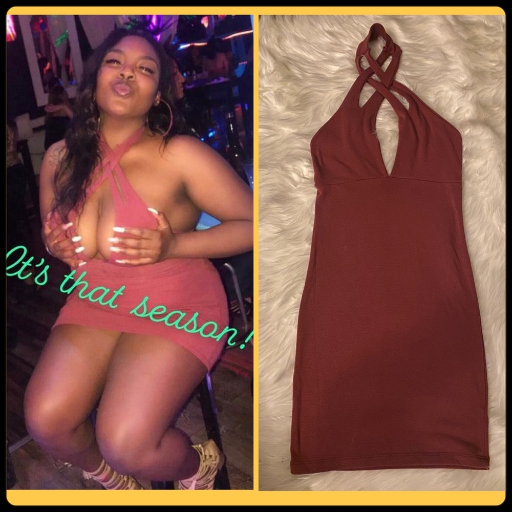 Sexy double halter mini dress ;)